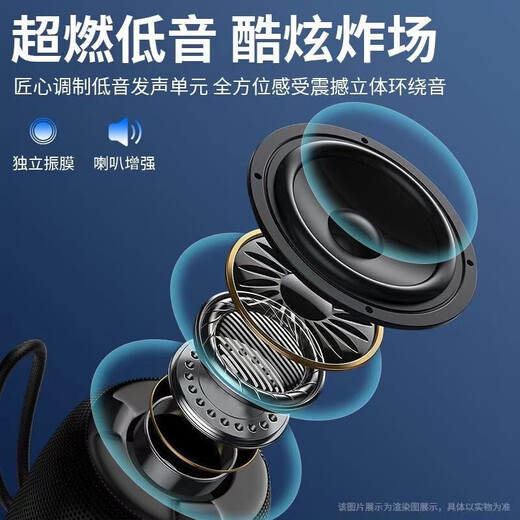 Nouveau haut-parleur Bluetooth sans fil à effet léger sans volume à volume élevé, mini-haut-parleur Bluetooth sans fil en plein air, sous-semestre de haute qualité à longue portée portable, gris, gris