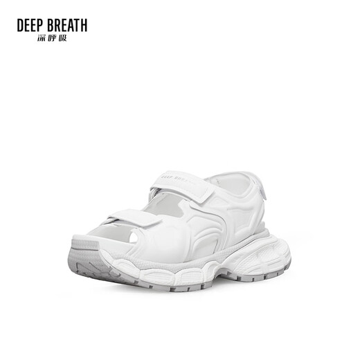 DEEP BREATH深呼吸女鞋休闲魔术贴厚底凉鞋女AX14110 白 36