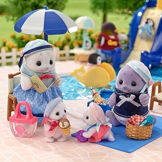 Sylvanische Familien japanische Seal Familie spielen Haus Girl Spielzeugpuppe Anzug Geburtstag Geschenke für Kinder