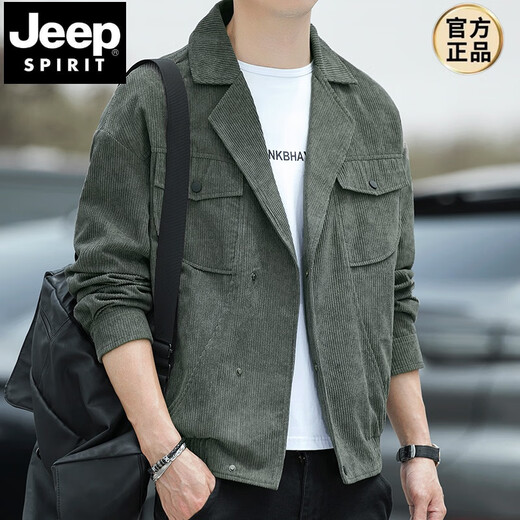 JEEP SPIRIT denim suit jacket men's spring and autumn 2025 new autumn casual work jacket suit autumn top men's black L