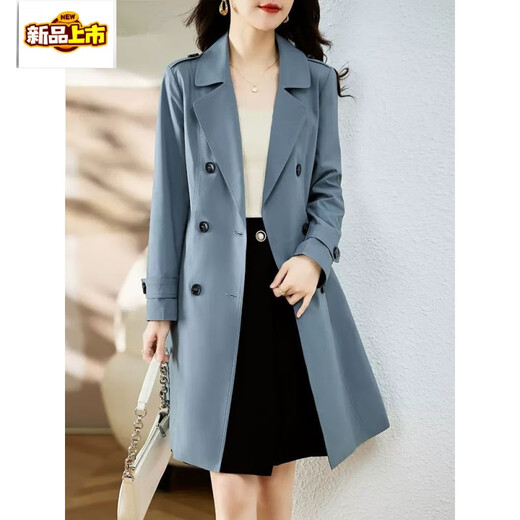 Chujing windbreaker women's 2025 spring new women's mid-length coat is popular this year Khaki M 90-105Jin Jin is equal to 0.5 kg