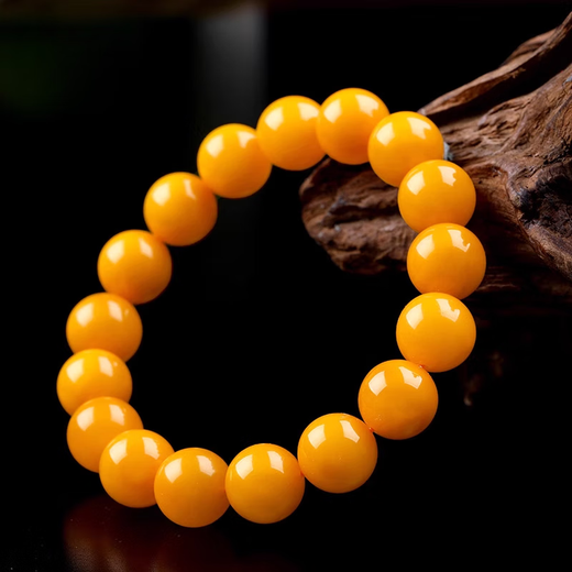 HEEKAIYI bracelet for women, chicken fat yellow beeswax bracelet, luxury jewelry, Chinese Valentine's Day, birthday gift for wife and girlfriend, Laomi (8-9MM), about 21 pieces, 6.5g
