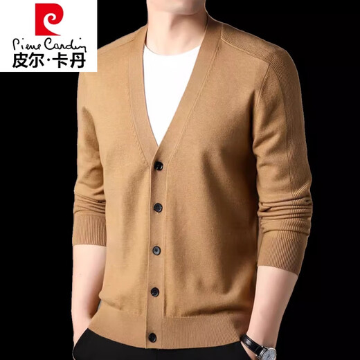 
Pierre cardin [100% cashmere] Spring and autumn cardigan men's pure cashmere V-neck jacket cashmere sweater new style sweater light gray 6217-pure cashmere 3XL 185 Recommended 160-175Jin [Jin equals 0.5 kg]