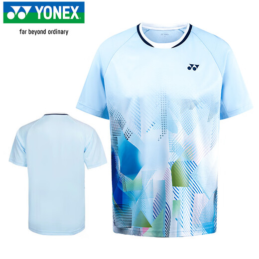 Yonex Yonex Badminton Suit Professional-Absorbing and Breathable Men's Sports T-shirt 110155BCR Pearl Blue O