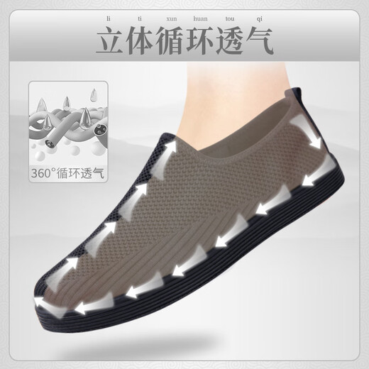 Shijufulu 2025 nuevos zapatos para hombres de primavera viejos zapatos de tela beijing negro de un pie de un pie de maldito maldito calzado casual de malla 40 40