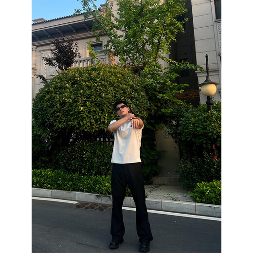 迪伽达亨利领polo衫男士短袖男夏季半拉链男士t恤男宽松短袖复古t恤男潮 QSCZ-T132黑色 XL
