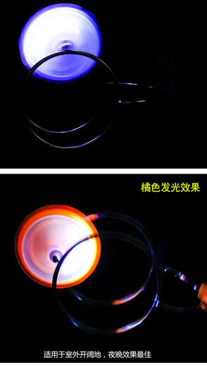 Qilicai Children's Glowing Flying Magnet Yo-Yo Colorful Gyro Hand-Cranking Magnetic Track Magic UU Ball Round Magic Toy Magic Gyro Blue [1]
