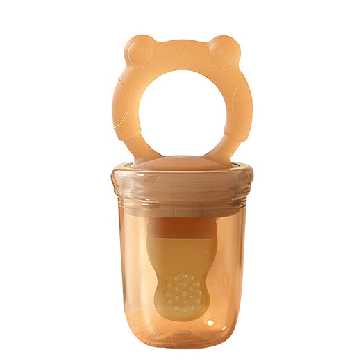 IBOOLBEAR Baby Eat Fruit Baby Soothing Teether Fruit and Vegetable Bite Bag Push-in Food Feeder for Teething Bear Comes with 2 Bite Bags S/L 1 Pack