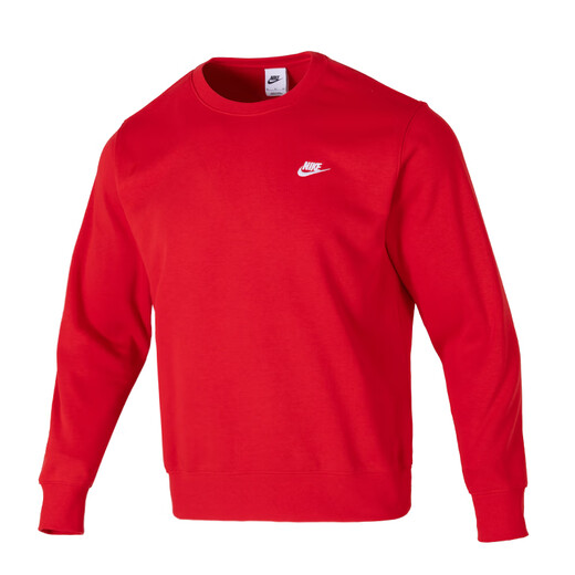 Nike (NIKE) sweatshirt men's 2025 autumn and winter new sports casual wear knitted long-sleeved jacket comfortable round neck pullover FN3889-657/Terry/China Red S (165/84A)