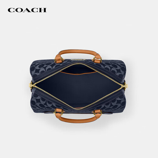 Coach 25 New Rowan Series Sac féminin Boston Boston Light Luxury Areader Sac à main Sac à main à l'ancienne pour petite amie Blue Cy699-IMXIA (grande taille)