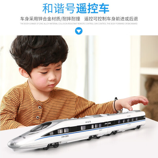 尹其和谐号高铁遥控火车玩具合金仿真儿童大号电动小男孩列车模型礼物 遥控版和谐号4节套装 送20轨+2 官方标配