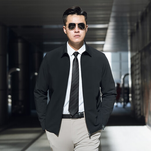 Longya Third Generation Longya Dark Lapel Jacket Commuting Business Executive Jacket Black Simple Atmosphere Comfortable Jacket Extreme Night Black M 175/96A Weight 140-155