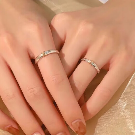 MZMZ platinum couple ring pt950 platinum engagement diamond ring Valentine's Day birthday gift for girlfriend and wife Light luxury-Xingwei love closed mouth customization/engraving photo here