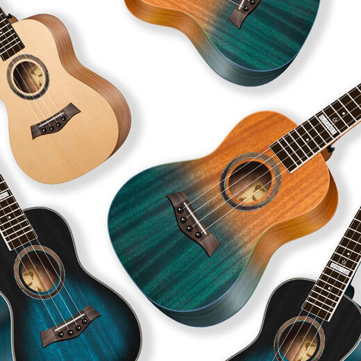 Chuangjingyi Picking Board Ukulele Girls Kinder kleine Gitarrenanfänger hochfeste Uklili-Musikinstrumente aus Blue 26 Zoll + Geschenkpaket