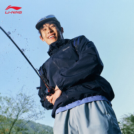 Li Ning sports windbreaker jacket soft shell men's 25 new waterproof breathable versatile hooded jacket AFDV457