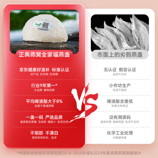 正典燕窝 全家福3星50g干燕窝干盏马来溯源燕盏孕妇礼盒【端午节礼物】