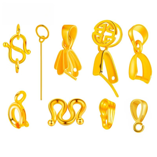 Time Bird Button Silver Plated Buckle Pure Accessory Button Head Trendy Jade Buckle Pendant Jade Pendant Silver Necklace Buckle Connecting Buckle American Silver Gold Pin Buckle/Gold