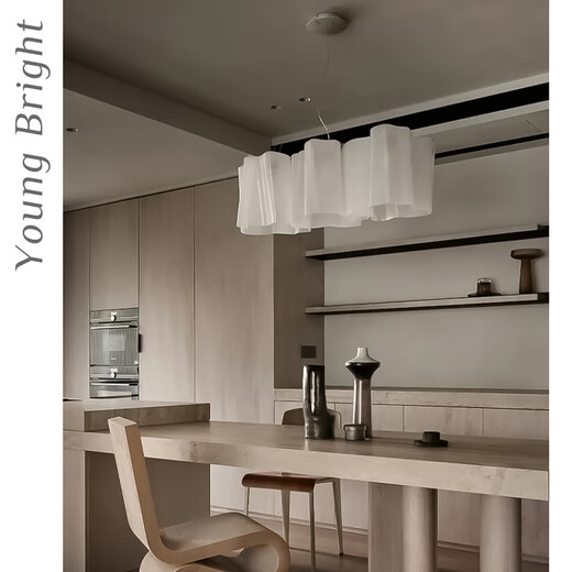 Kezhitu französische mittelalterliche Designer Logico Restaurant Chandeliers Einfache Wohnzimmer Leichtes Villa Wolkenglas Schlafzimmer Hauptlicht einförmiges dreiköpfige Kronleuchter Weiß W695mm
