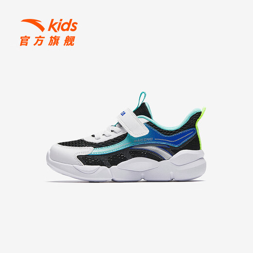 Zapatillas de zapatillas para niños de anta para niños 2025 verano nuevo producto malla transpirable gran malla amortiguación zapatos para correr negros/anta blanco/ultra verde azul-6 31 pies de longitud aproximadamente 19.5 cm