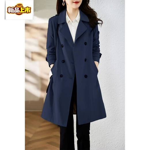 Chujing windbreaker women's 2025 spring new women's mid-length coat is popular this year Khaki M 90-105Jin Jin is equal to 0.5 kg