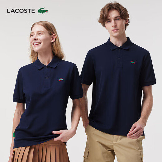 LACOSTE French crocodile classic casual loose short-sleeved lapel Polo shirt for men and women | PH2760 166/Navy Blue S (170)