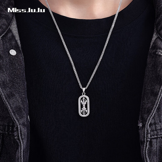 Miss JuJu pt950 platinum vajra pendant for men, platinum rotatable pendant, national style design, pendant, weight 7.2-7.4 grams, width about 11mm