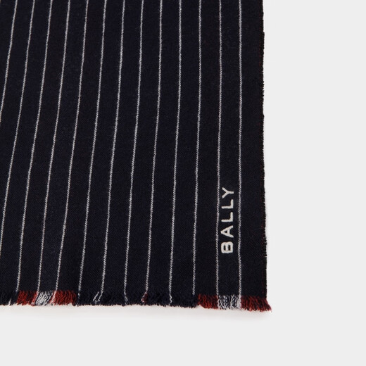 BALLY dark blue color block striped wool scarf 6310303 dark blue 1