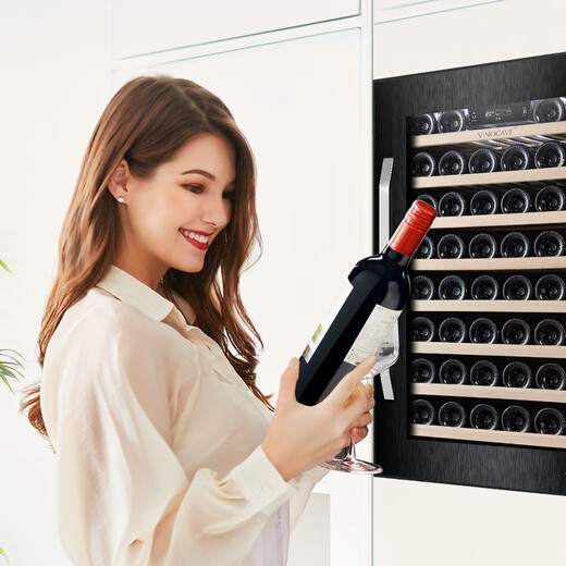 Vinocave red wine cabinet, constant temperature and moisturizing wine cabinet, seamless fully embedded home living room, professional storage, high-end commercial office, multi-functional exquisite display cabinet, ultra-thin, professional storage grade, seamless 0-embedded installation, 46 bottles