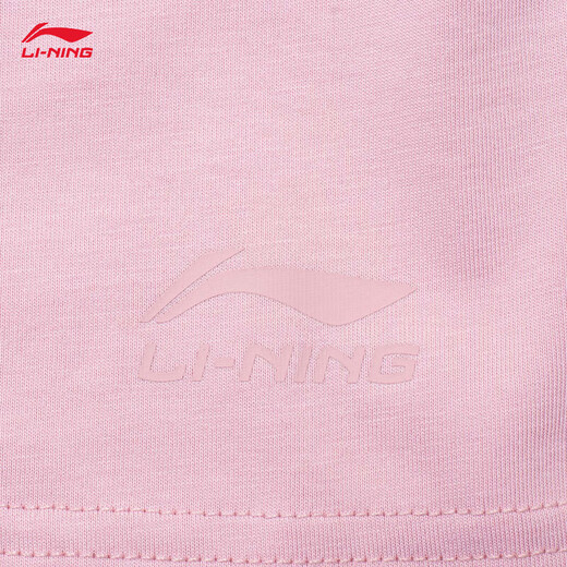 李宁速干T恤丨凉感抗菌短袖T恤男女同款秋季印花宽松运动户外上衣 【凉感/抗菌】凉茶薄纱粉687-7 3XL