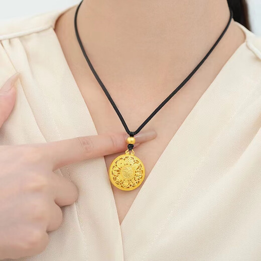 CAMPUSKINGLY old phoenix gold-plated silver-plated eight-treasure compass pendant for men and women, ancient method transfer beads filled with gold inheritance, gold-plated silver-plated eight-treasure compass pendant, same style