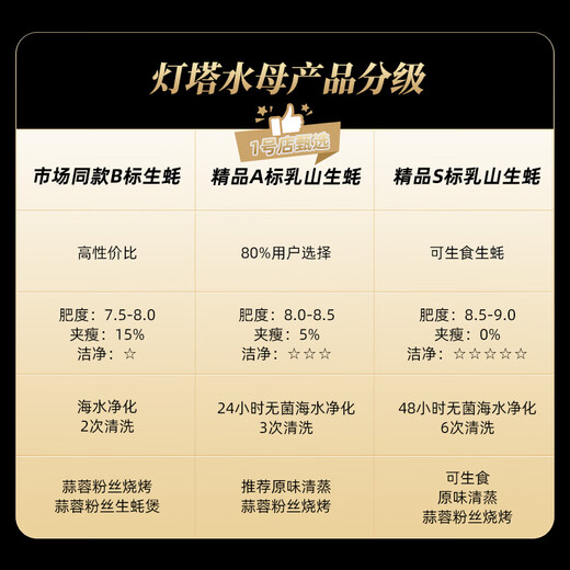 Lighthouse Jellyfish Fresh Rushan Oyster No. 2XL Net weight 5 Jin Jin equals 0.5 kg Straight from the source