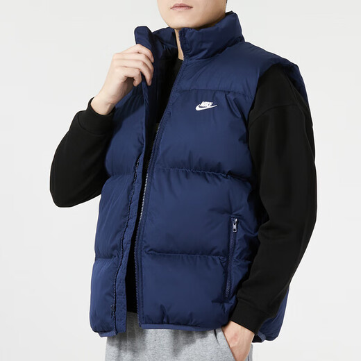 Nike (NIKE) cotton vest men's winter stand collar windproof sportswear warm cotton jacket casual sleeveless vest jacket FB7374-410 L