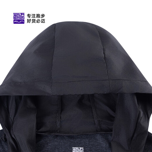 Bimax 2025 new men's and women's running light windbreaker sports jacket breathable hooded lightweight breathable racing jacket top Knight Black Male XL