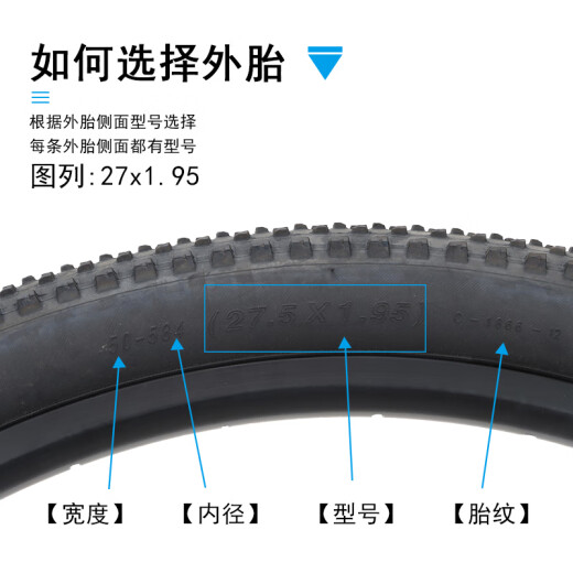GIANT Giant mountain bike interior and exterior tire 27.5X1.95 tire ATX830/850 bicycle tire 27.5X1.95 American air nozzle inner tube Single tire one