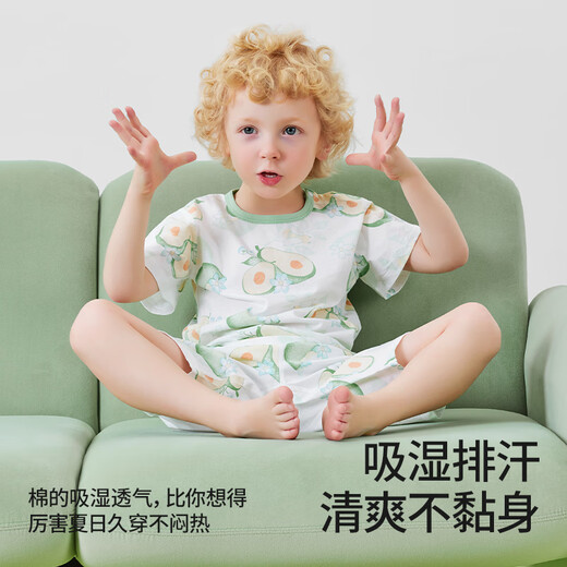 Betas children's pajamas summer thin pure cotton 2025 new boys and girls home clothes set ice silk cool feeling