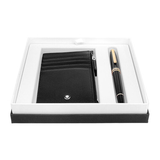 Montblanc (MONTBLANC) Business Classic Meisterstück 163 Signature Pen Business Card Holder Gift Box Set Gift Black