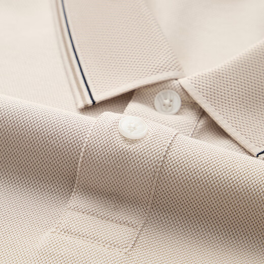 Qipai containing mulberry silk Qipai short-sleeved POLO shirt for men summer thin lapel top