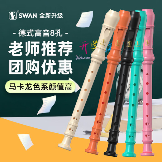 天鹅（SWAN）6孔德式竖笛儿童小学生专用高音笛子专业演奏级纳瓦白