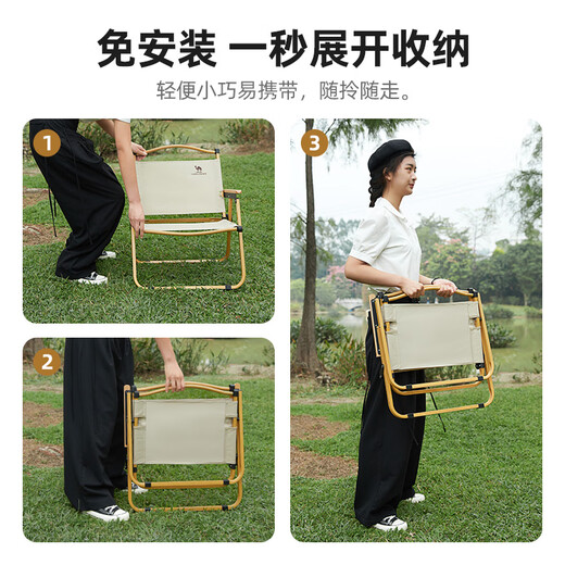 Camel (CAMEL) outdoor camping folding chair portable backrest sketching lounge chair camping fishing stool Kermit chair 1J722C7586