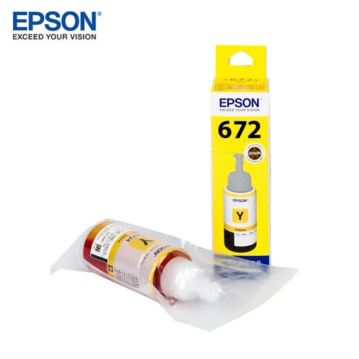 爱普生EPSON原装墨水T6721适用L383/380/360/1300/130/313 墨仓式打印机墨水T672黄色墨水