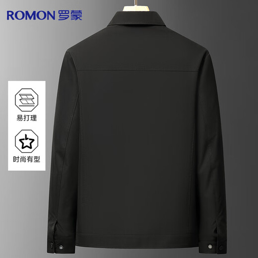 Romon Anti-wrinkle Jacket Men's Lapel Spring and Autumn Business Casual Jacket Middle-aged and Youth Tops Executive Workwear Jacket