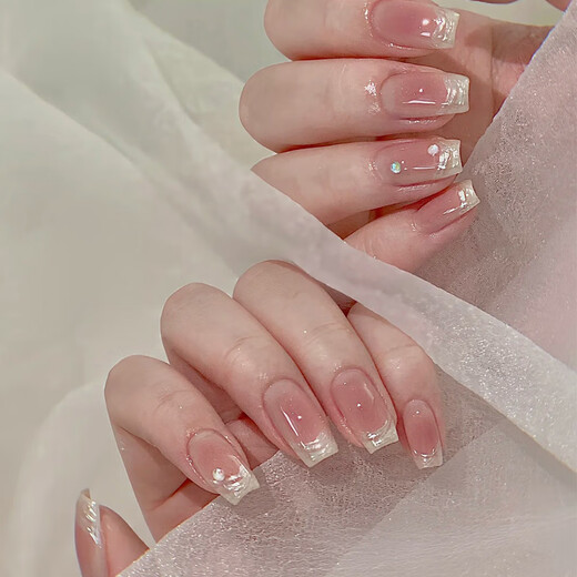 Mengxi Lan Xiaohong Sommer Rüstung Langer kurzer französischer Rouge Nagelkunstplatte Katze Auge mit Nagelaufkleber BY1592 ENA PIANPIN JELLY GUM TRODEN