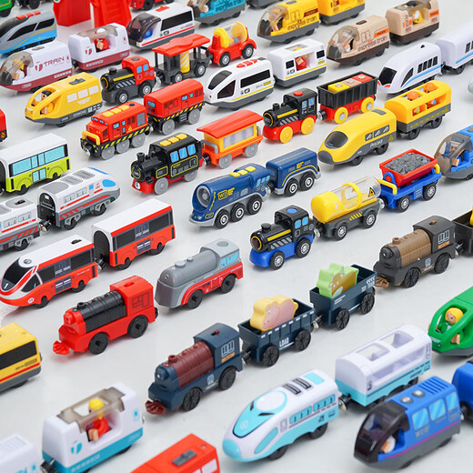 Leku peut connecter Thomas Magnetic Alloy Electric Small Locomotive Children's Toy Gordon Car Collection rouge avec le modèle de conducteur Locomotive