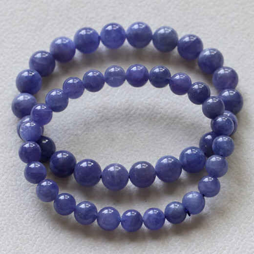 DYN Natural Tanzanite Ocean Heart Tanzania Bracelet Women's Purple Sapphire Crystal Gem Single Circle Bracelet Jewelry Gift (R42) About 6.5-6.9mm