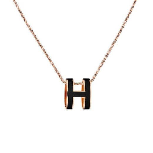 Hermes Pop Hop H Oval Postero tridimensional Collar chapado rosa H1479 White H147991fo49