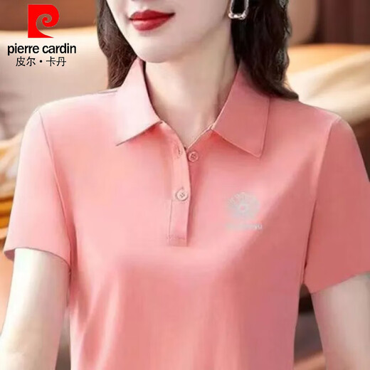 
Pierre cardin 2025 summer new style shoulder-length middle-aged mother top for women's short-sleeved T-shirt for women fashion and temperament polo shirt YC-6629 red M suggestion [75-90Jin [Jin equals 0.5 kg]]