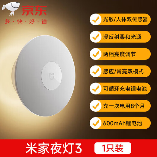 Xiaomi Mijia Xiaoren's light sensing automatic light on the light soft light on the night toilet stairs breastfeeding bedside lamp 847 Mijia plug-in night light (without sensing)