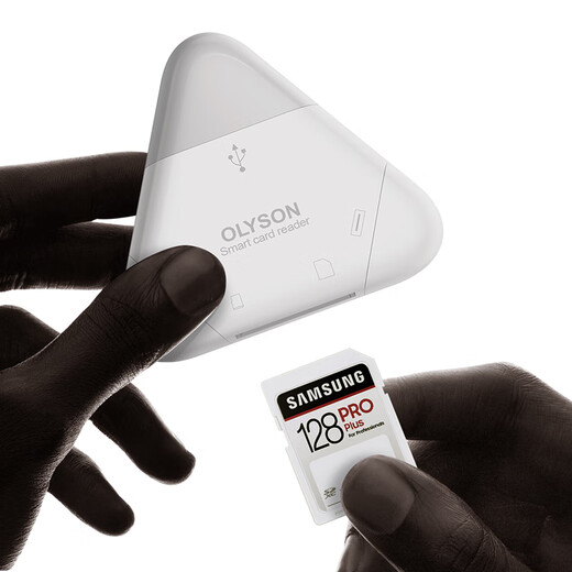 OLYSON three-in-one card reader multi-function suitable for Apple 17 mobile phone USB3.0 DJI Sony Canon SLR camera SD card Type-c computer iPad recorder TF memory card white Apple/TYPE-C/USB interface TF/SD card 2.0