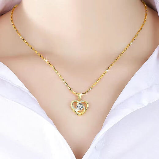 Shi En Necklace Women's Gold Plated Pendant 2023 New 18K Color Gold Plated Clavicle Chain for Your Girlfriend Weiai Necklace