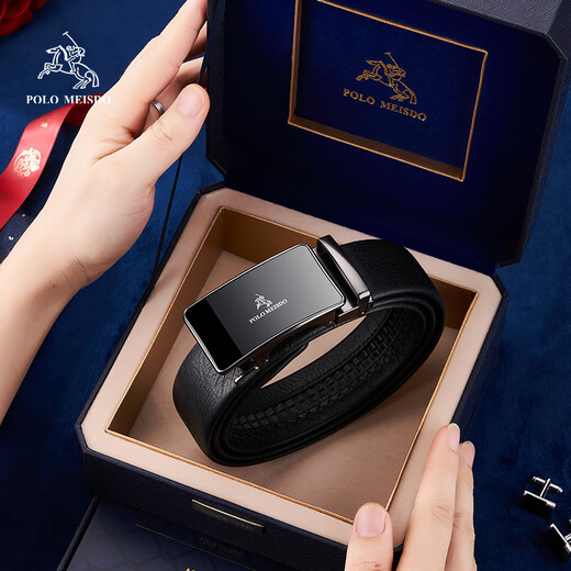 
Paul Meisid men's belt, men's genuine leather automatic buckle belt gift box OCC birthday gift for boyfriend, husband and father
